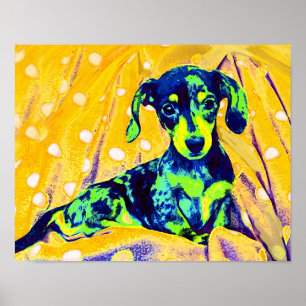 blue doxie poster