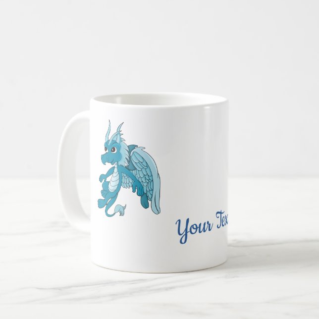 Blue Dragon Cartoon Coffee Mug (Front Left)