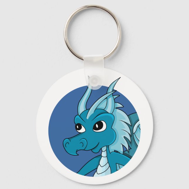 Blue dragon cartoon keychain (Front)