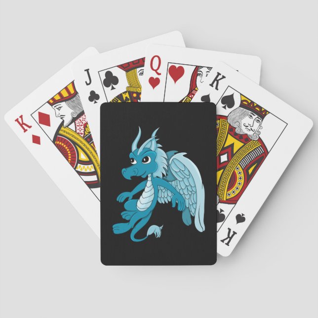 Blue Dragon Cartoon Playing Cards (Back)