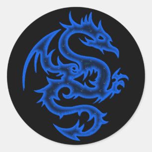 BLUE DRAGON CLASSIC ROUND STICKER