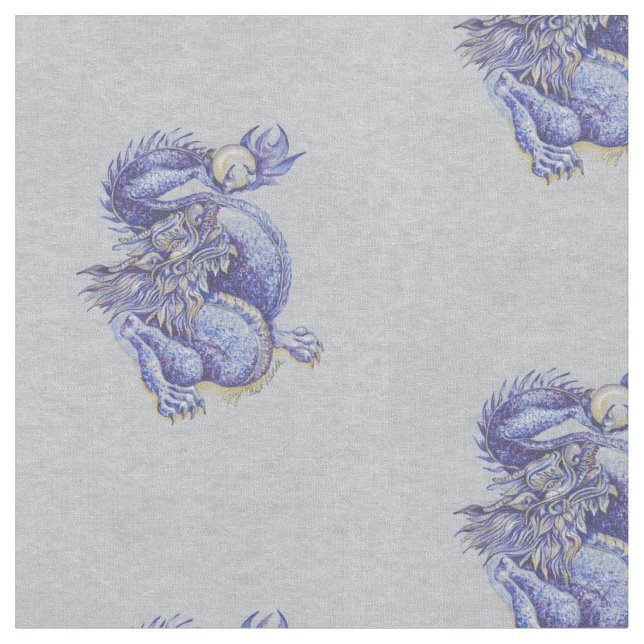 Blue Dragon Fabric (Close Up)