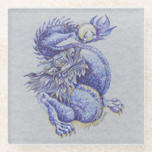 Blue Dragon Glass Coaster