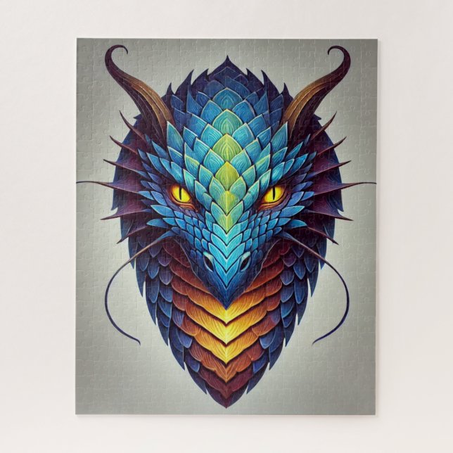 Blue Dragon Head  Jigsaw Puzzle (Vertical)