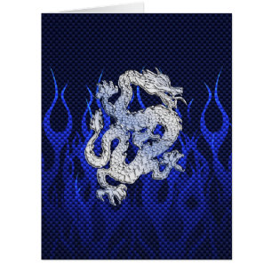 Blue Dragon in Chrome Carbon racing flames