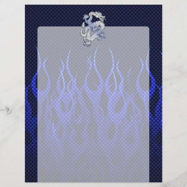 Blue Dragon in Chrome Carbon racing flames (Front)