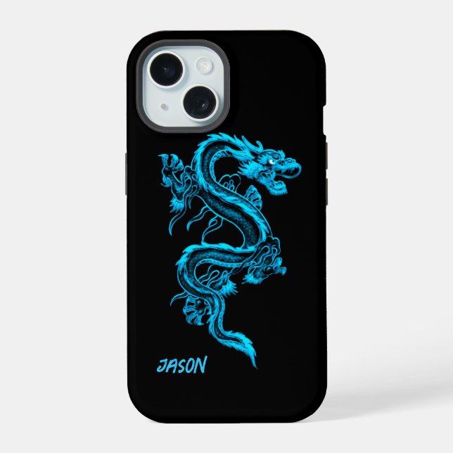 Blue Dragon iPhone 15 Case (Back)