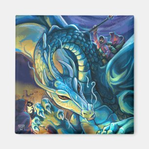 Blue Dragon Rider Magnet