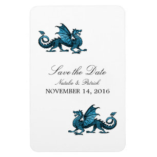 Blue Dragon Save the Date Magnet