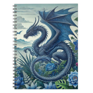Blue Dragon Spiral Notebook Fantasy-Themed