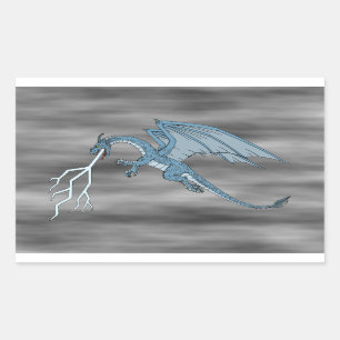 Blue Dragon Spitting Lightning  Sticker