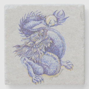 Blue Dragon Stone Coaster