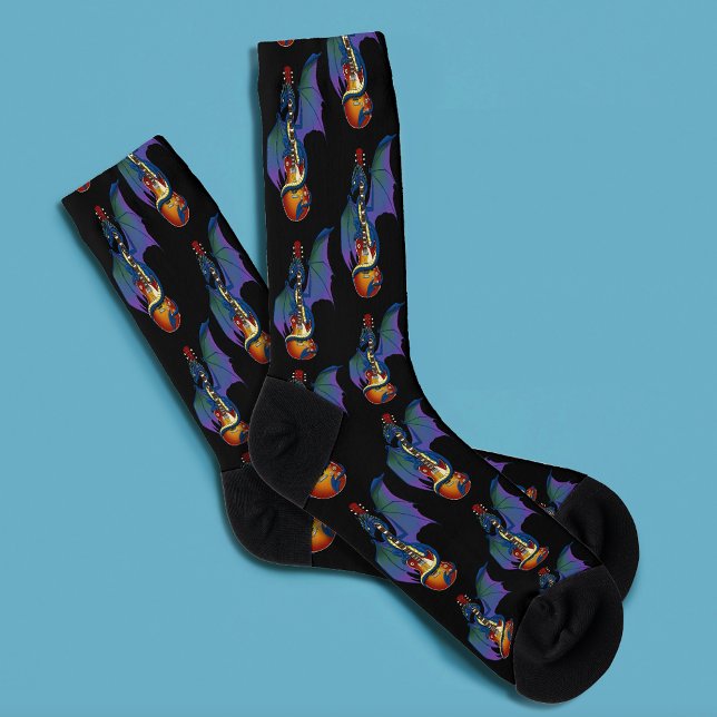 Blue Dragon Sunburst Guitar Music Socks (Creator Uploaded)