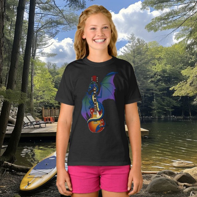 Blue Dragon Sunburst Guitar Music T-Shirt (Creator Uploaded)
