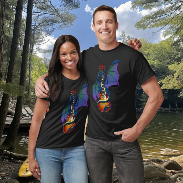 Blue Dragon Sunburst Guitar Music T-Shirt (Creator Uploaded)