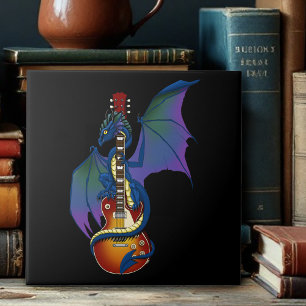 Blue Dragon Sunburst Guitar Music Tile