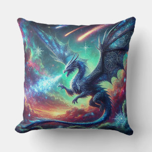Blue Dragon Throw Pillow