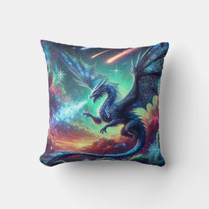 Blue Dragon Throw Pillow