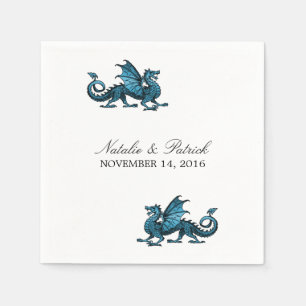 Blue Dragon Wedding Paper Napkins