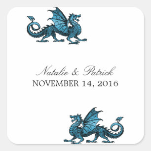 Blue Dragon Wedding Stickers