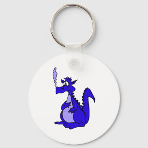 Blue Dragon with smoke Keychain