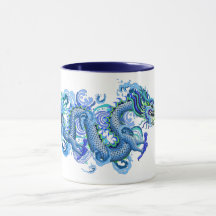 Blue Dragon With Water Splash