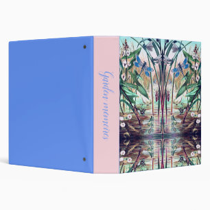 Blue Dragonflies at the pond illustration binder