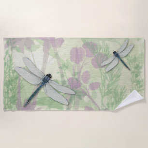 Blue Dragonflies Beach Towel