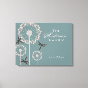 Blue Dragonflies Family Canvas Print