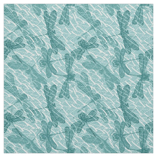 Blue Dragonflies Pattern Fabric (Swatch)