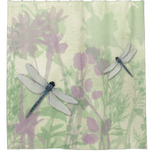 Blue Dragonflies Shower Curtain