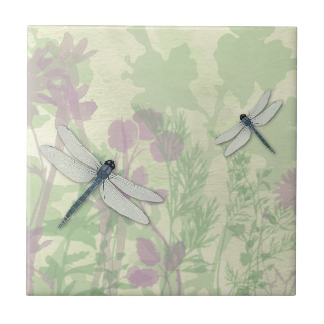 Blue Dragonflies Tile (Front)