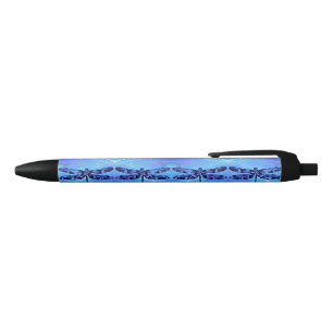 Blue Dragonfly Black Ink Pen