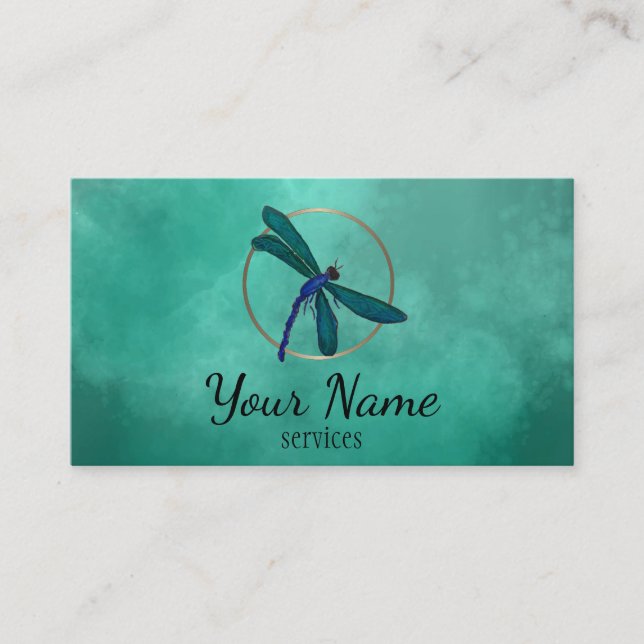 Blue Dragonfly Business Cards (Front)