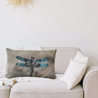 Blue Dragonfly Custom Throw Pillow
