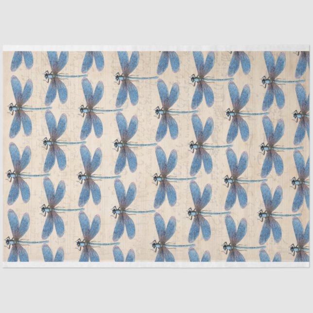 Blue Dragonfly Furniture Decoupage Paper (Front)