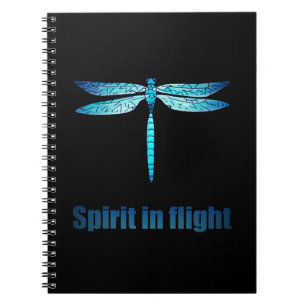 Blue Dragonfly in Flight Illustration Notebook