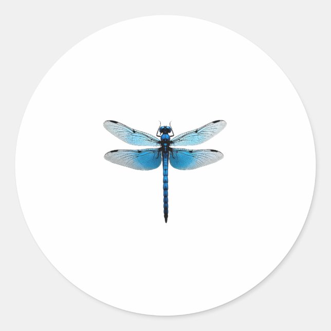Blue Dragonfly - Insect Wildlife Animal Lover Ento Classic Round Sticker (Front)