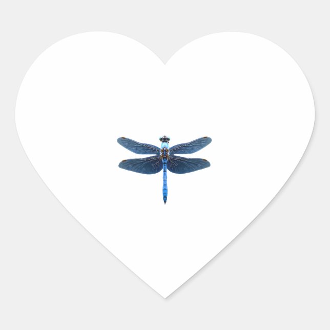 Blue Dragonfly - Insect Wildlife Animal Lover Ento Heart Sticker (Front)