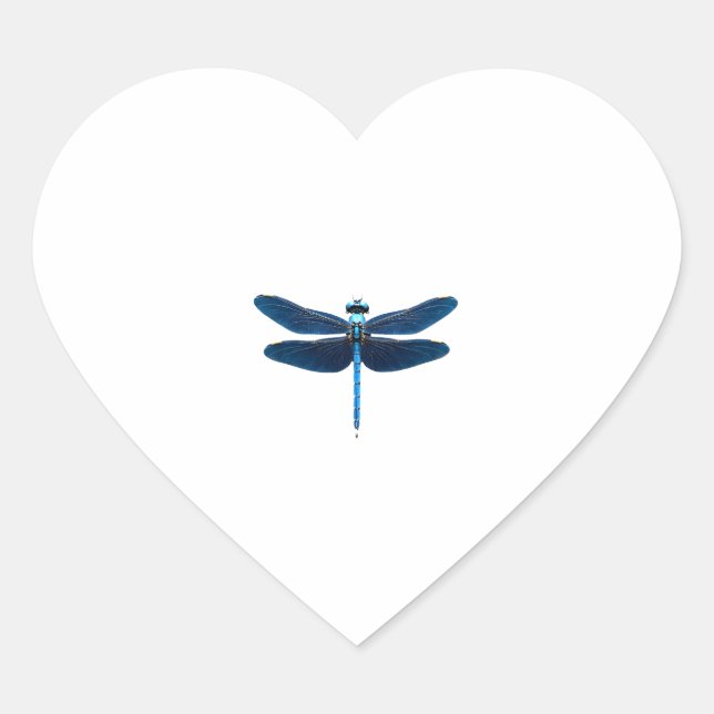 Blue Dragonfly - Insect Wildlife Animal Lover Ento Heart Sticker (Front)