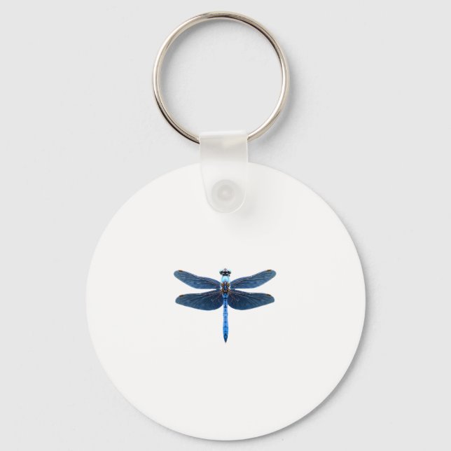 Blue Dragonfly - Insect Wildlife Animal Lover Ento Keychain (Front)