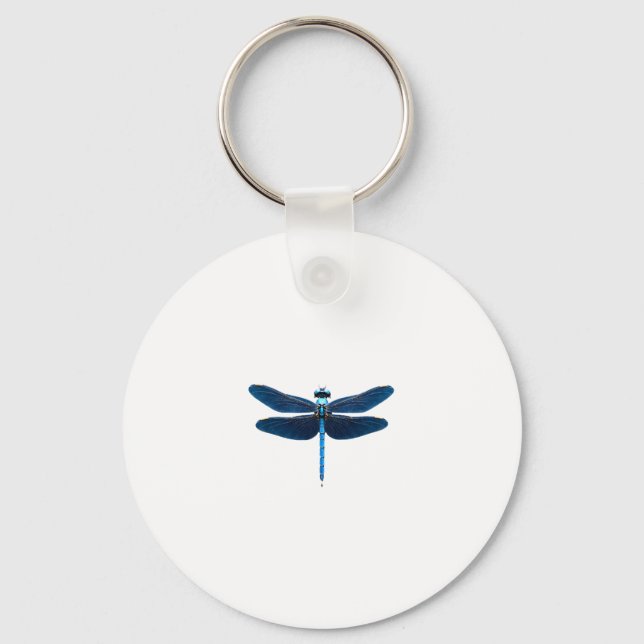 Blue Dragonfly - Insect Wildlife Animal Lover Ento Keychain (Front)