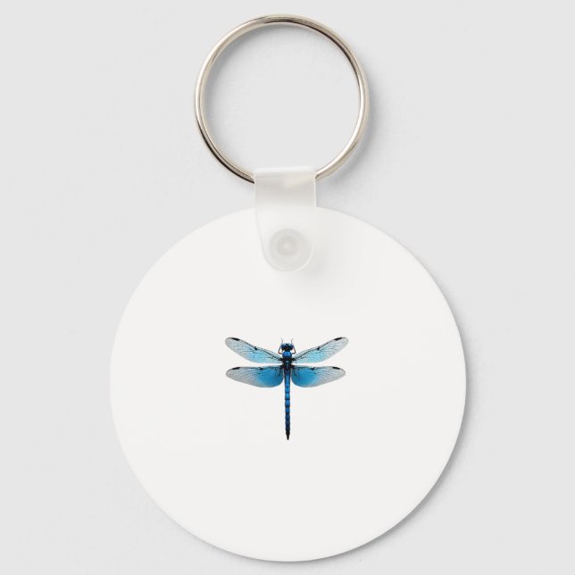 Blue Dragonfly - Insect Wildlife Animal Lover Ento Keychain (Front)