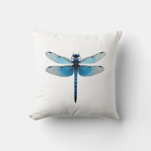 Blue Dragonfly - Insect Wildlife Animal Lover Ento Throw Pillow