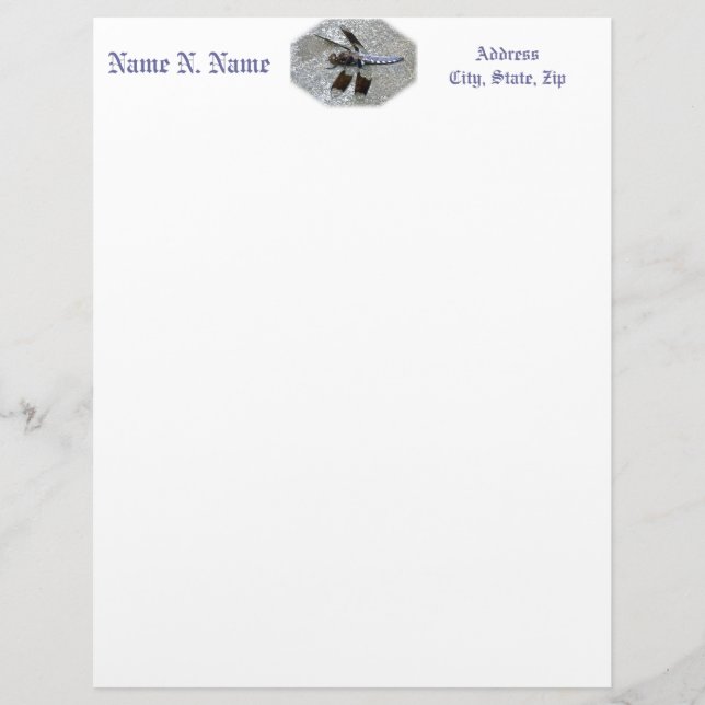 Blue Dragonfly Letterhead (Front)