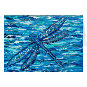 Blue Dragonfly Painting Greeting Card