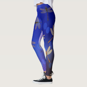 Blue Dragonfly Pattern,   Leggings