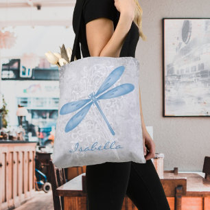 Blue Dragonfly Personalized Tote Bag
