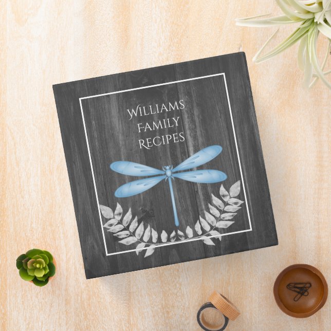 Blue Dragonfly Rustic Recipe Binder (In Situ)