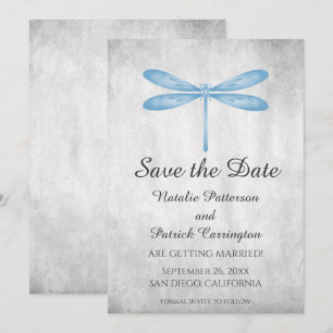 Blue Dragonfly Save the Date Invite